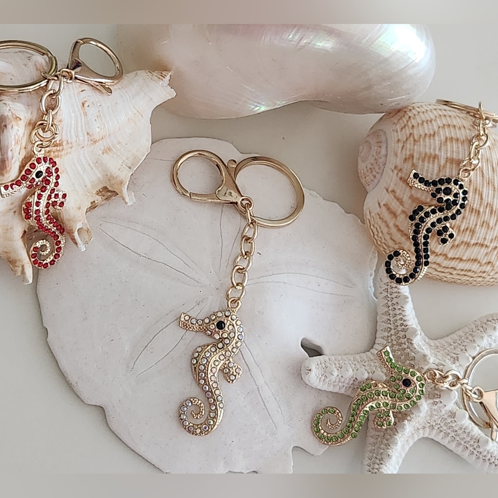 Seahorse Bag Charm Or Key Ring..New In Packaging! Black Or Red Left!